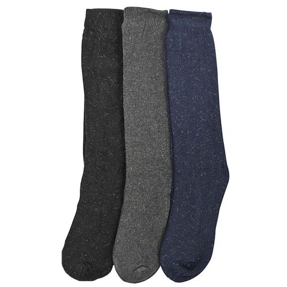 Gray Black & Navy Blue 3 Pack Long Thermal Mens Socks - Picture 2 of 6